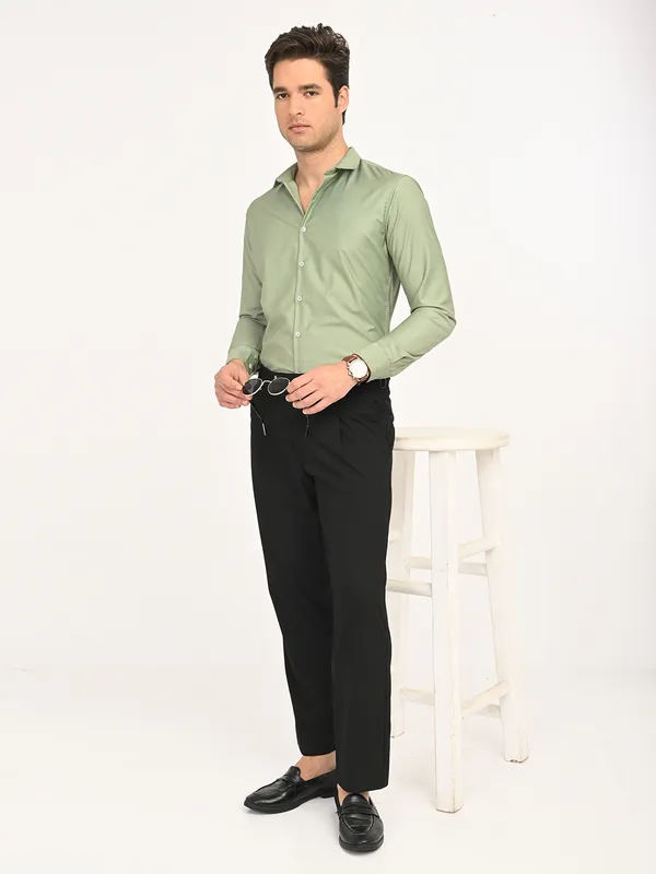 Bottle_Green_Premium_Cotton_Blend_Checkered_Shirt_For_Men