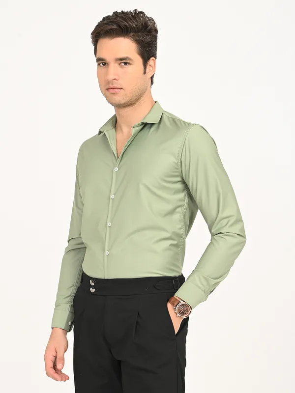 Bottle_Green_Premium_Cotton_Blend_Checkered_Shirt_For_Men