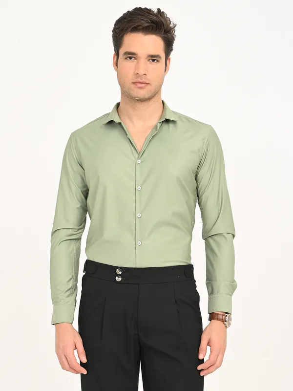 Bottle_Green_Premium_Cotton_Blend_Checkered_Shirt_For_Men