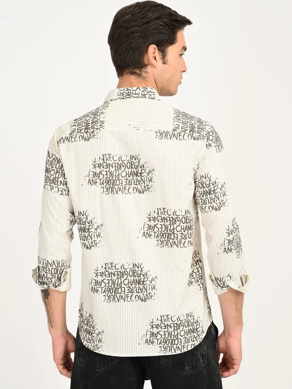 Beige_Premium_Pure_Cotton_Printed_Shirt_For_Men