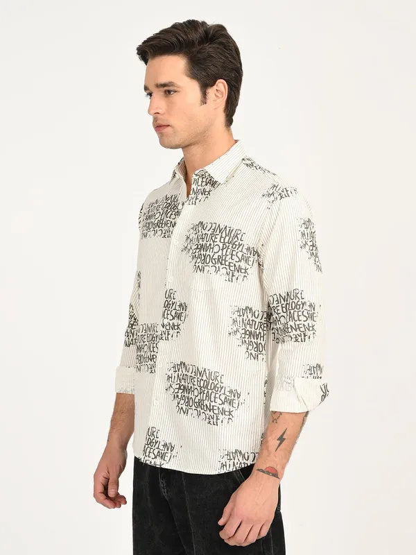 Beige_Premium_Pure_Cotton_Printed_Shirt_For_Men