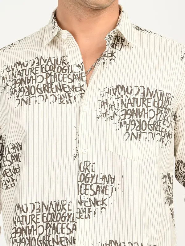 Beige_Premium_Pure_Cotton_Printed_Shirt_For_Men