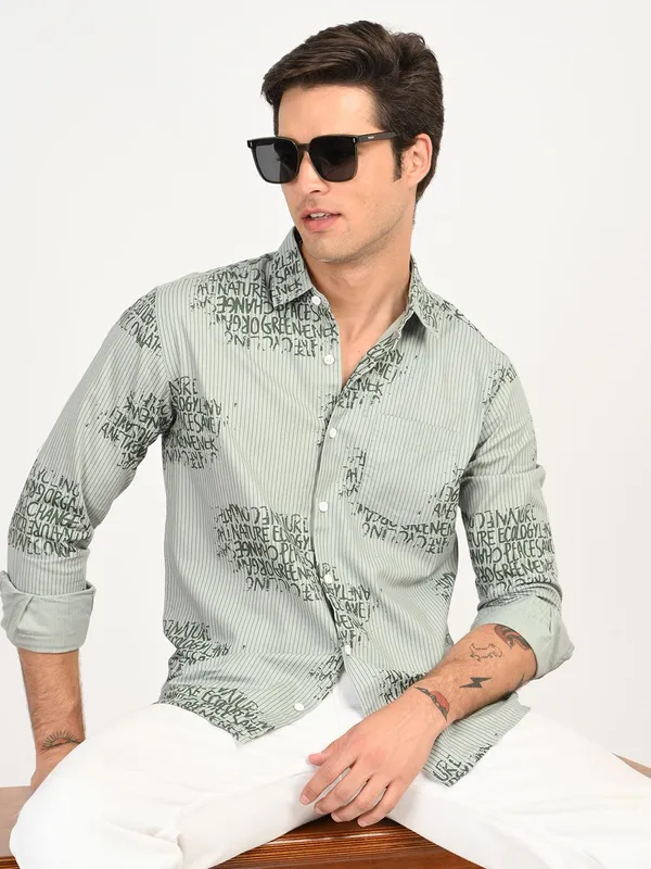 Green_Premium_Pure_Cotton_Printed_Shirt_For_Men