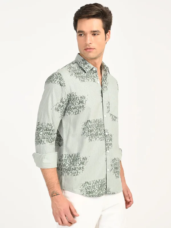 Green_Premium_Pure_Cotton_Printed_Shirt_For_Men
