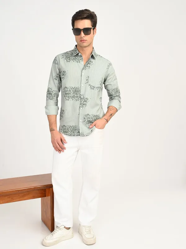 Green_Premium_Pure_Cotton_Printed_Shirt_For_Men