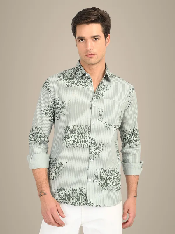 Green_Premium_Pure_Cotton_Printed_Shirt_For_Men