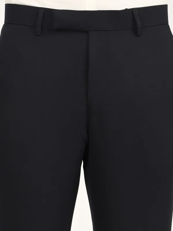 Dark_Blue_Premium_Lycra_Blend_Solid_Casual_Trousers_For_Men