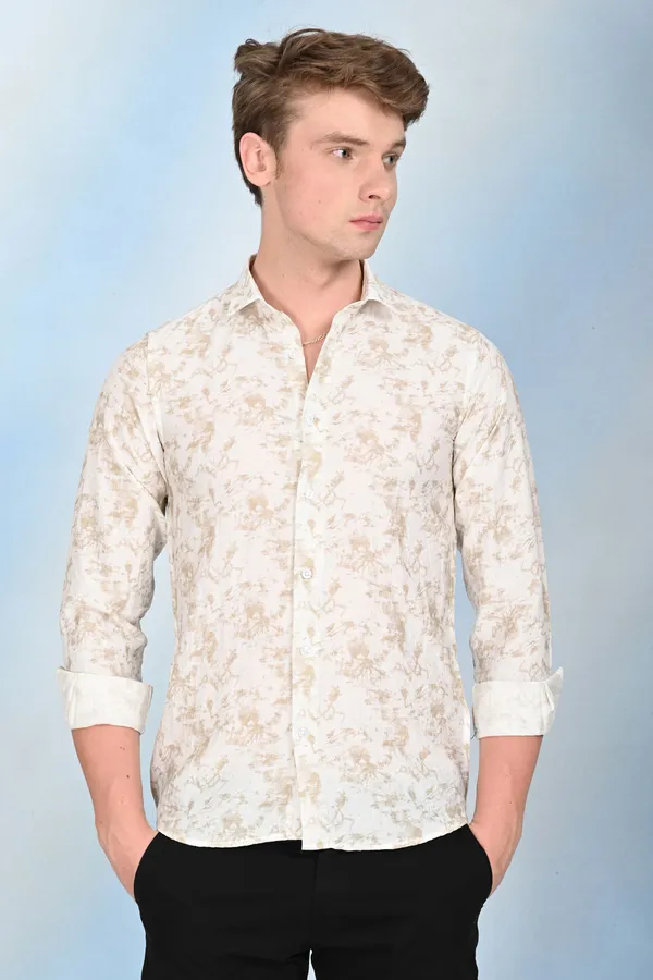 Beige_Premium_Viscose_Rayon_Printed_Shirt_For_Men