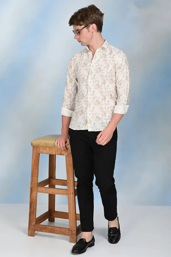 Beige_Premium_Viscose_Rayon_Printed_Shirt_For_Men