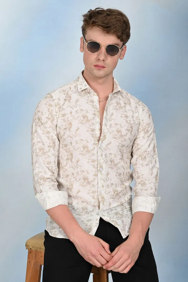 Beige_Premium_Viscose_Rayon_Printed_Shirt_For_Men