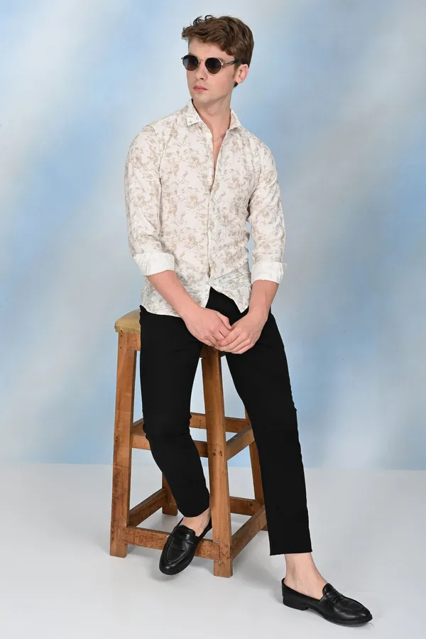 Beige_Premium_Viscose_Rayon_Printed_Shirt_For_Men