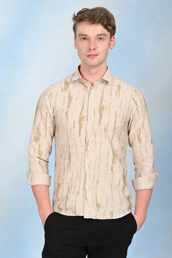 Beige_Premium_Viscose_Rayon_Printed_Shirt_For_Men