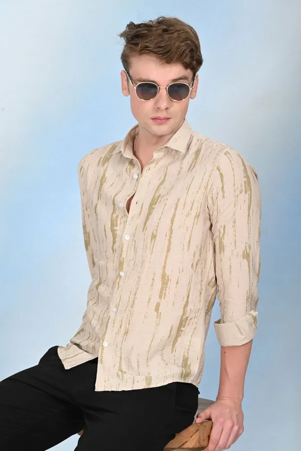 Beige_Premium_Viscose_Rayon_Printed_Shirt_For_Men