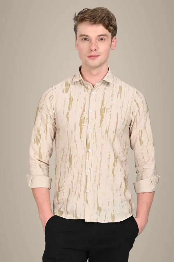 Beige_Premium_Viscose_Rayon_Printed_Shirt_For_Men