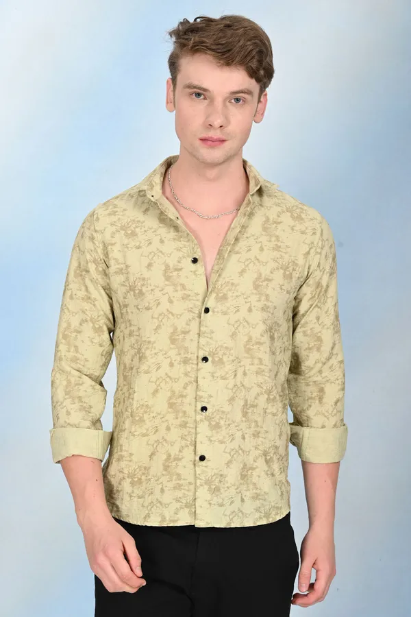 Beige_Premium_Viscose_Rayon_Printed_Shirt_For_Men