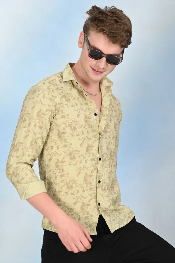 Beige_Premium_Viscose_Rayon_Printed_Shirt_For_Men