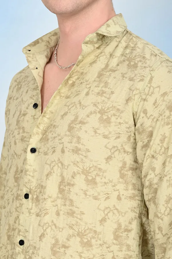Beige_Premium_Viscose_Rayon_Printed_Shirt_For_Men