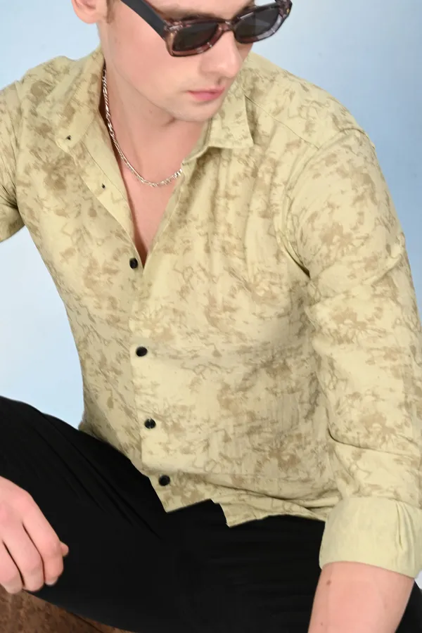 Beige_Premium_Viscose_Rayon_Printed_Shirt_For_Men
