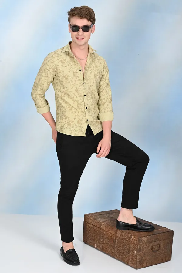 Beige_Premium_Viscose_Rayon_Printed_Shirt_For_Men