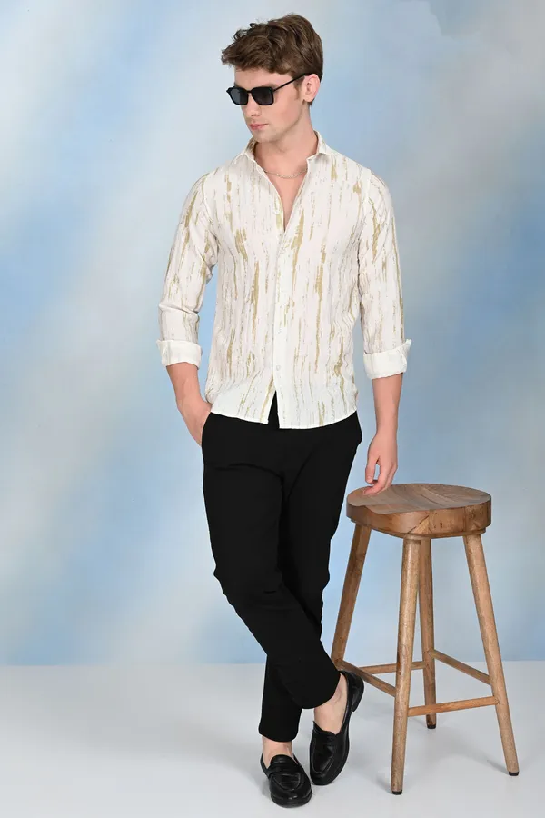 White_Premium_Viscose_Rayon_Printed_Shirt_For_Men