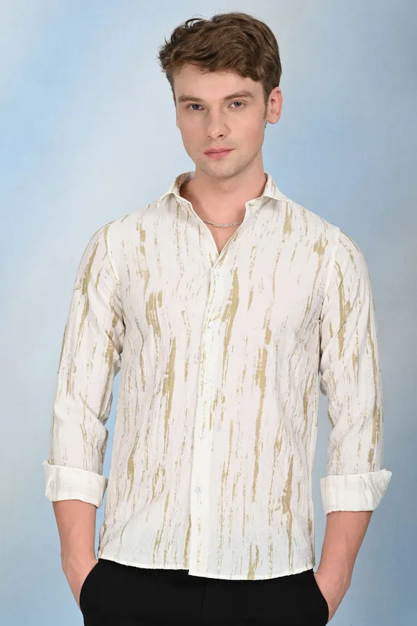 White_Premium_Viscose_Rayon_Printed_Shirt_For_Men