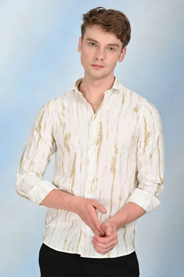 White_Premium_Viscose_Rayon_Printed_Shirt_For_Men