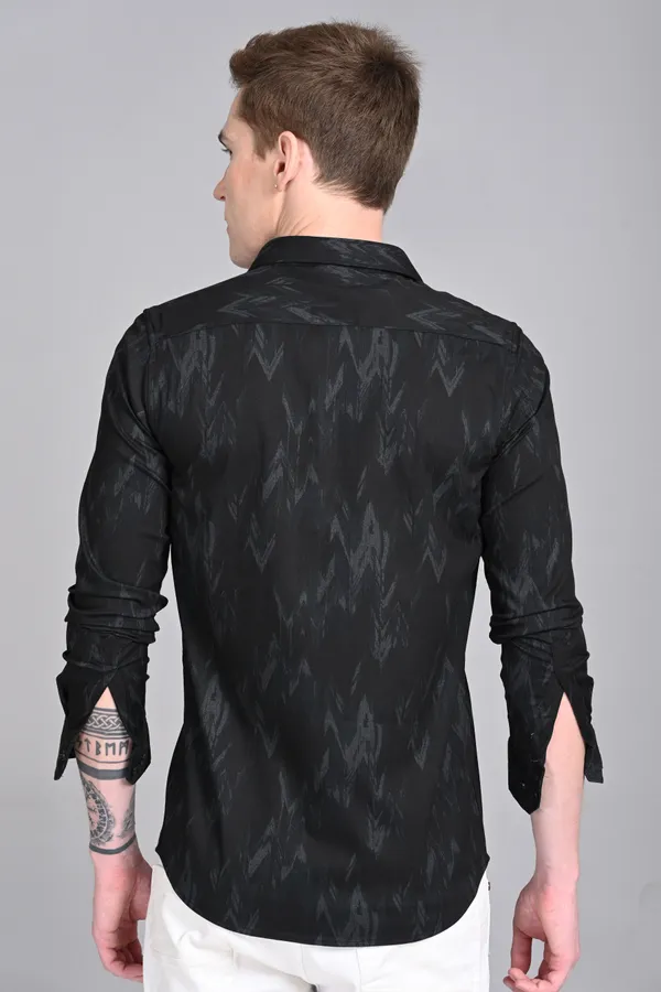 Black_Premium_Corduroy_Printed_Shirt_For_Men