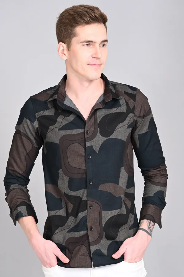 Grey_Premium_Corduroy_Printed_Shirt_For_Men
