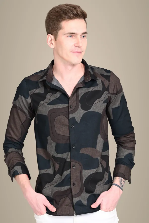 Grey_Premium_Corduroy_Printed_Shirt_For_Men