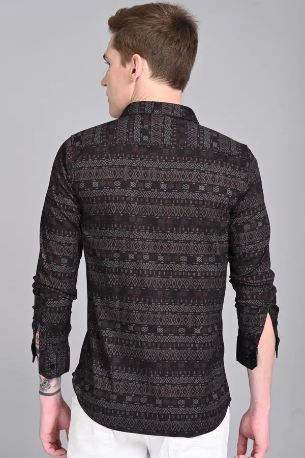 Black_Premium_Corduroy_Printed_Shirt_For_Men