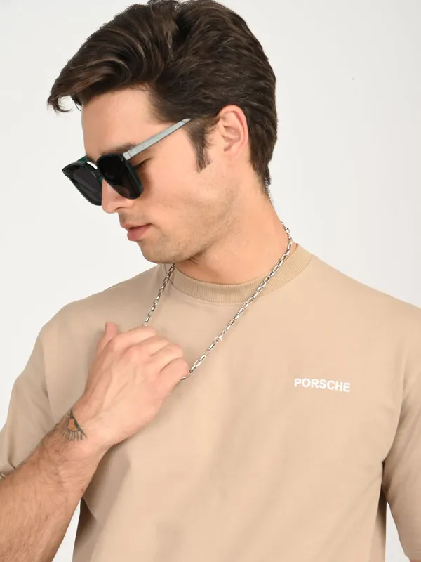 Beige_Premium_Pure_Cotton_Solid_T-Shirt_For_Men