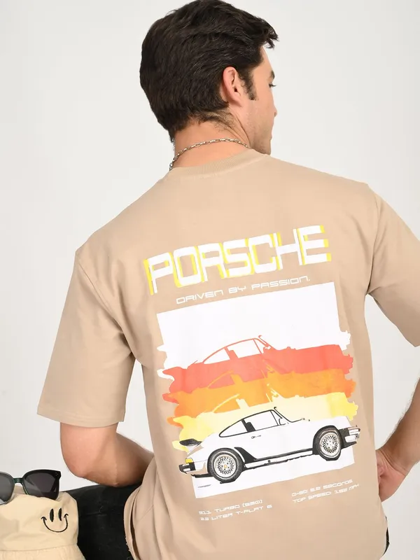Beige_Premium_Pure_Cotton_Solid_T-Shirt_For_Men