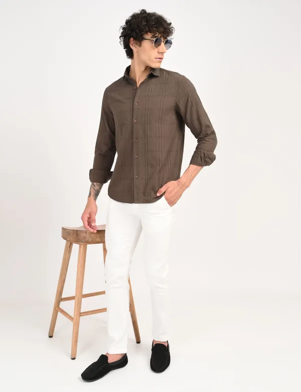 Brown_Premium_Cotton_Blend_Checkered_Shirt_For_Men
