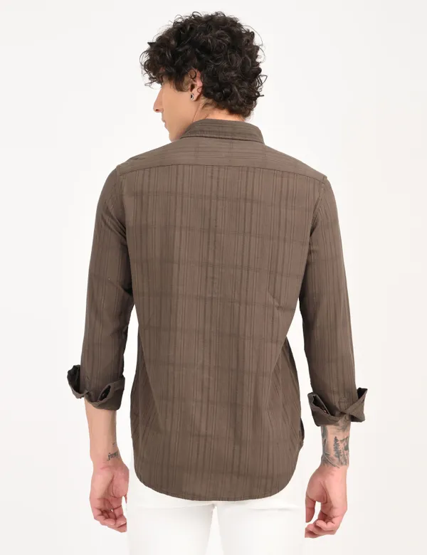 Brown_Premium_Cotton_Blend_Checkered_Shirt_For_Men