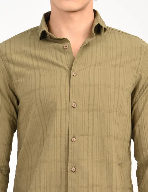Dark_Green_Premium_Cotton_Blend_Self_Design_Shirt_For_Men
