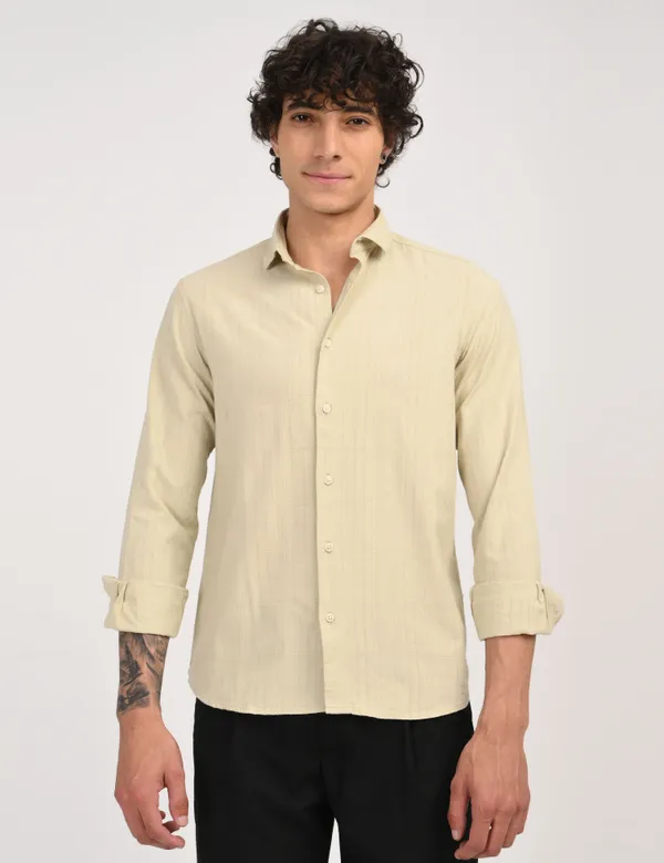 Beige_Premium_Cotton_Blend_Solid_Shirt_For_Men