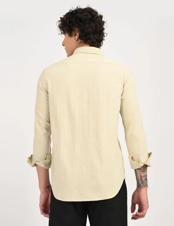 Beige_Premium_Cotton_Blend_Solid_Shirt_For_Men