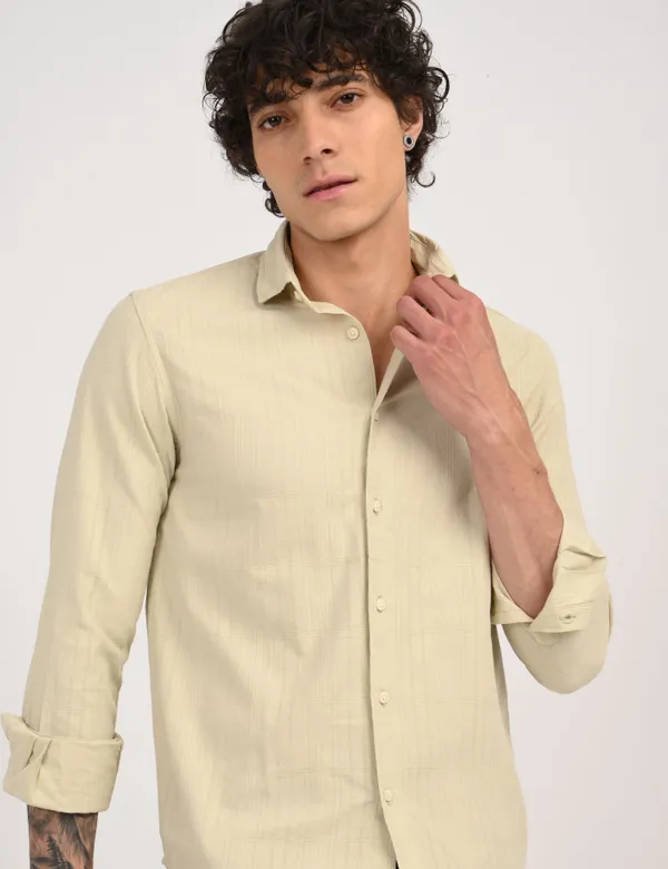 Beige_Premium_Cotton_Blend_Solid_Shirt_For_Men
