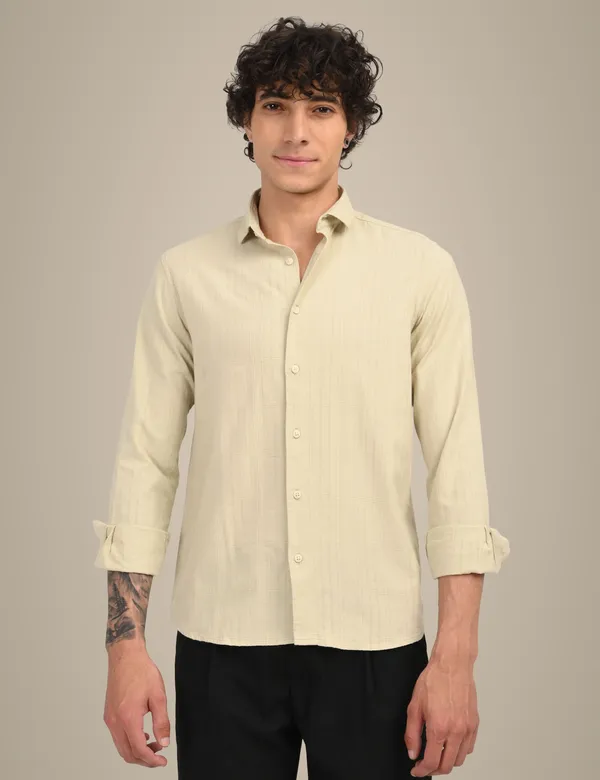 Beige_Premium_Cotton_Blend_Solid_Shirt_For_Men