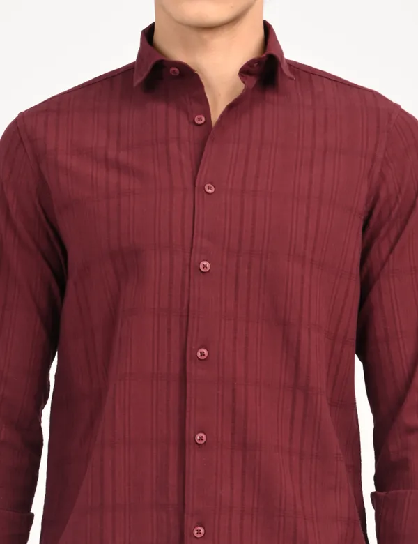 Maroon_Premium_Cotton_Blend_Checkered_Shirt_For_Men