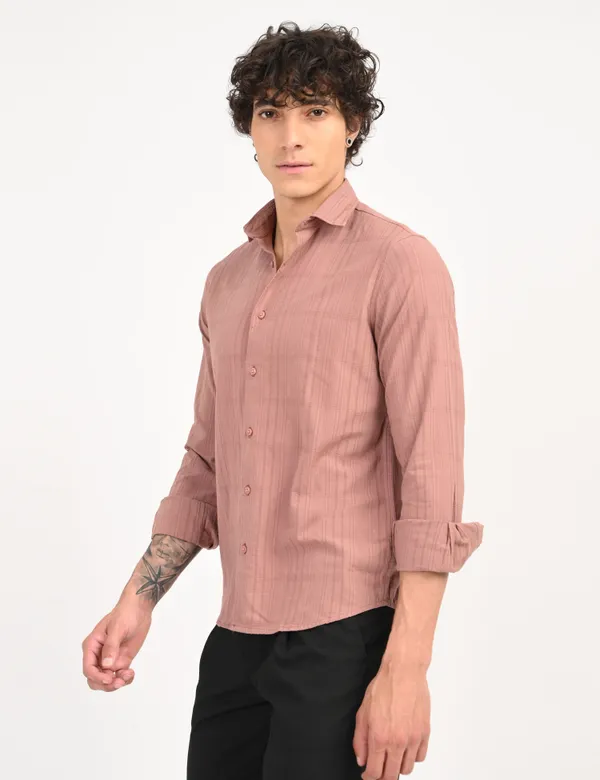 Pink_Premium_Cotton_Blend_Solid_Shirt_For_Men