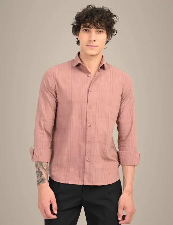 Pink_Premium_Cotton_Blend_Solid_Shirt_For_Men