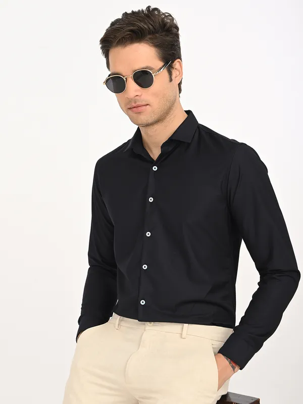 Premium_Cotton_Blend_Solid__Shirt_For_Men
