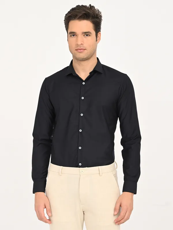 Premium_Cotton_Blend_Solid__Shirt_For_Men