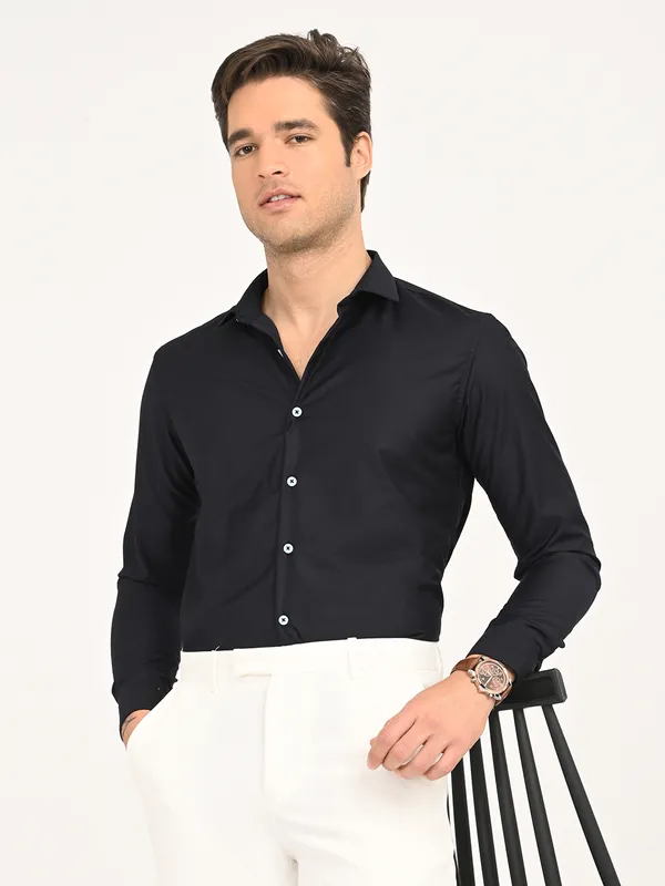 Premium_Cotton_Blend_Solid__Shirt_For_Men