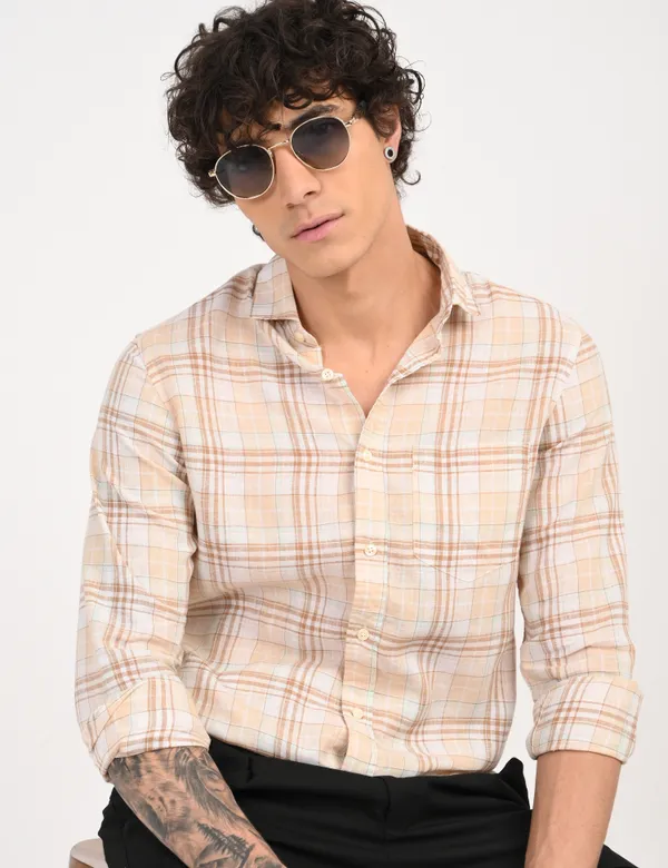 Brown_Check_Regular_Fit_Full_Sleeve_Shirt_For_Men