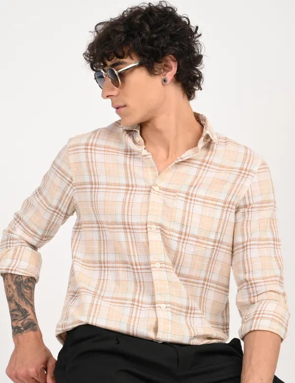 Brown_Check_Regular_Fit_Full_Sleeve_Shirt_For_Men