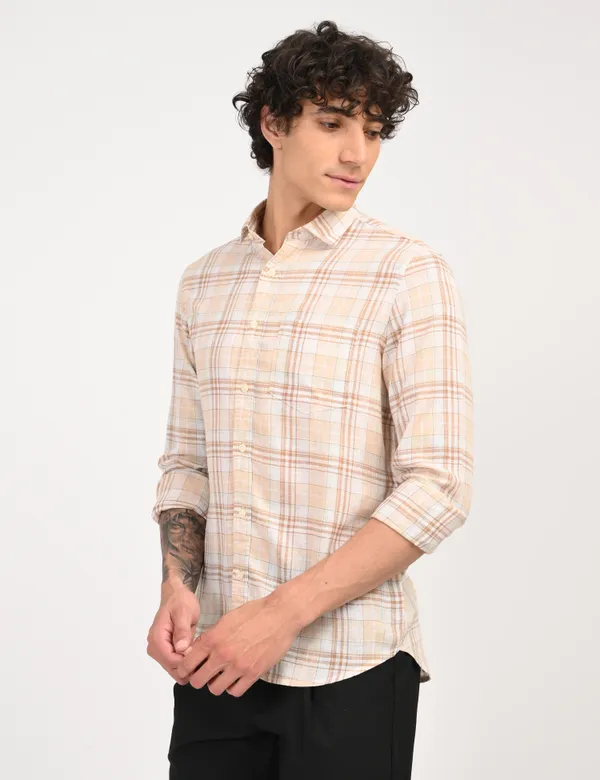 Brown_Check_Regular_Fit_Full_Sleeve_Shirt_For_Men