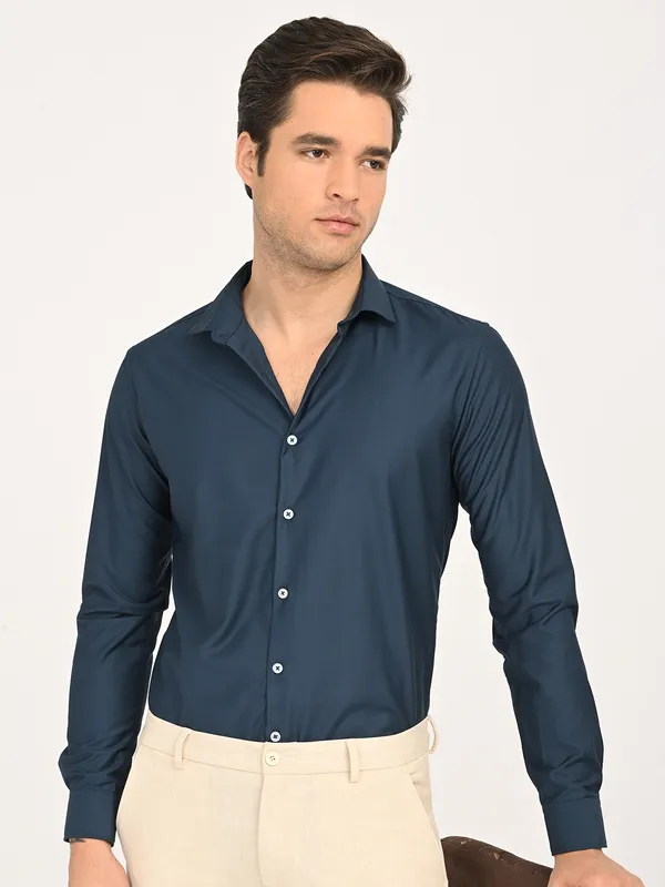Premium_Cotton_Blend_Solid__Shirt_For_Men