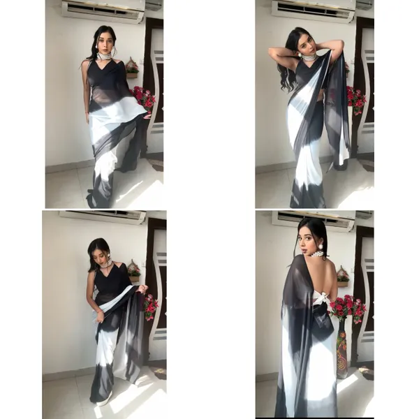 Black_Elegant_Design_Chiffon_Saree_For_Women